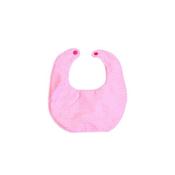 Bavoir (petit) - Rose à pois blancs - Nid d'abeille blanc